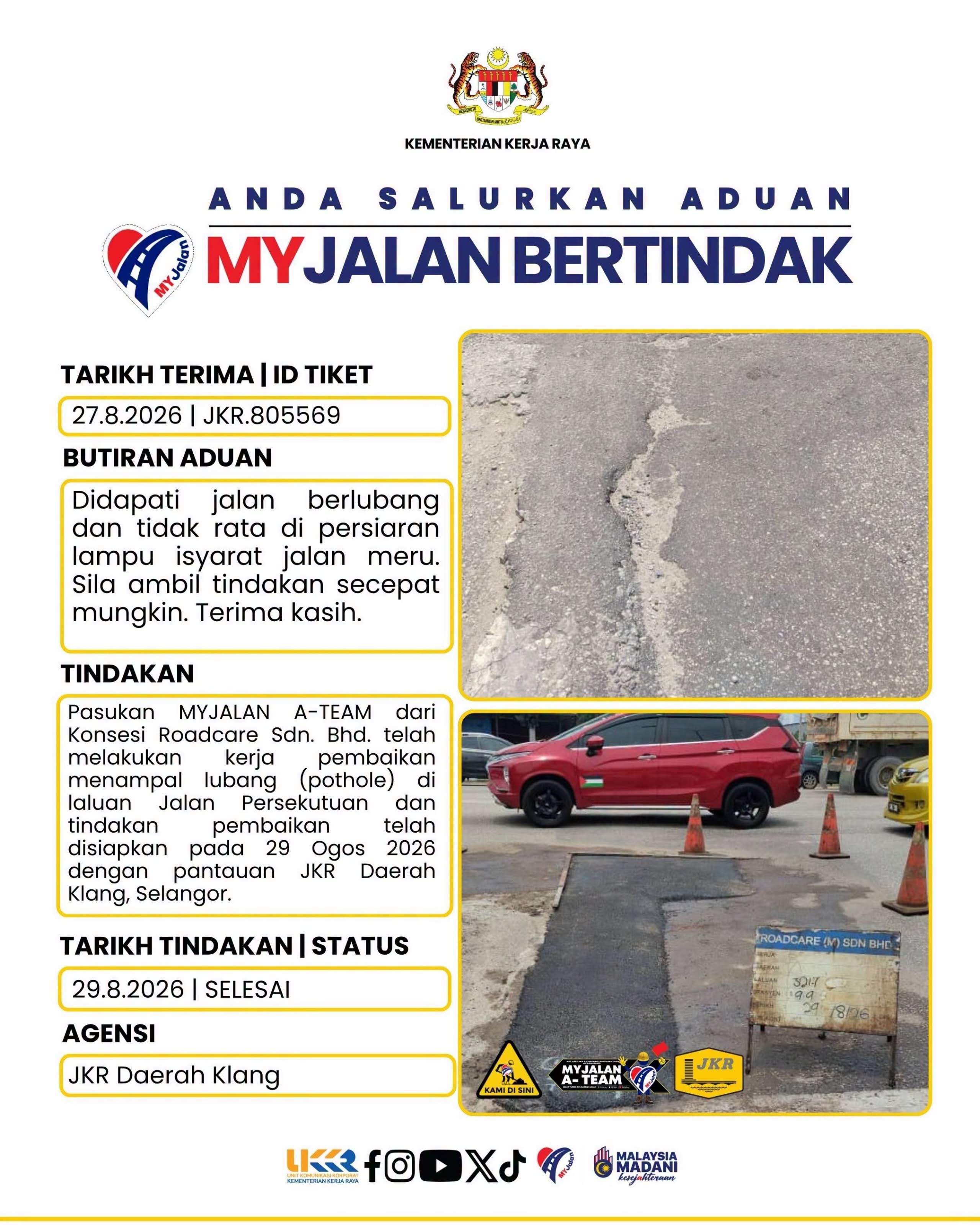 29 Ogos 2026 - JKR Daerah Klang